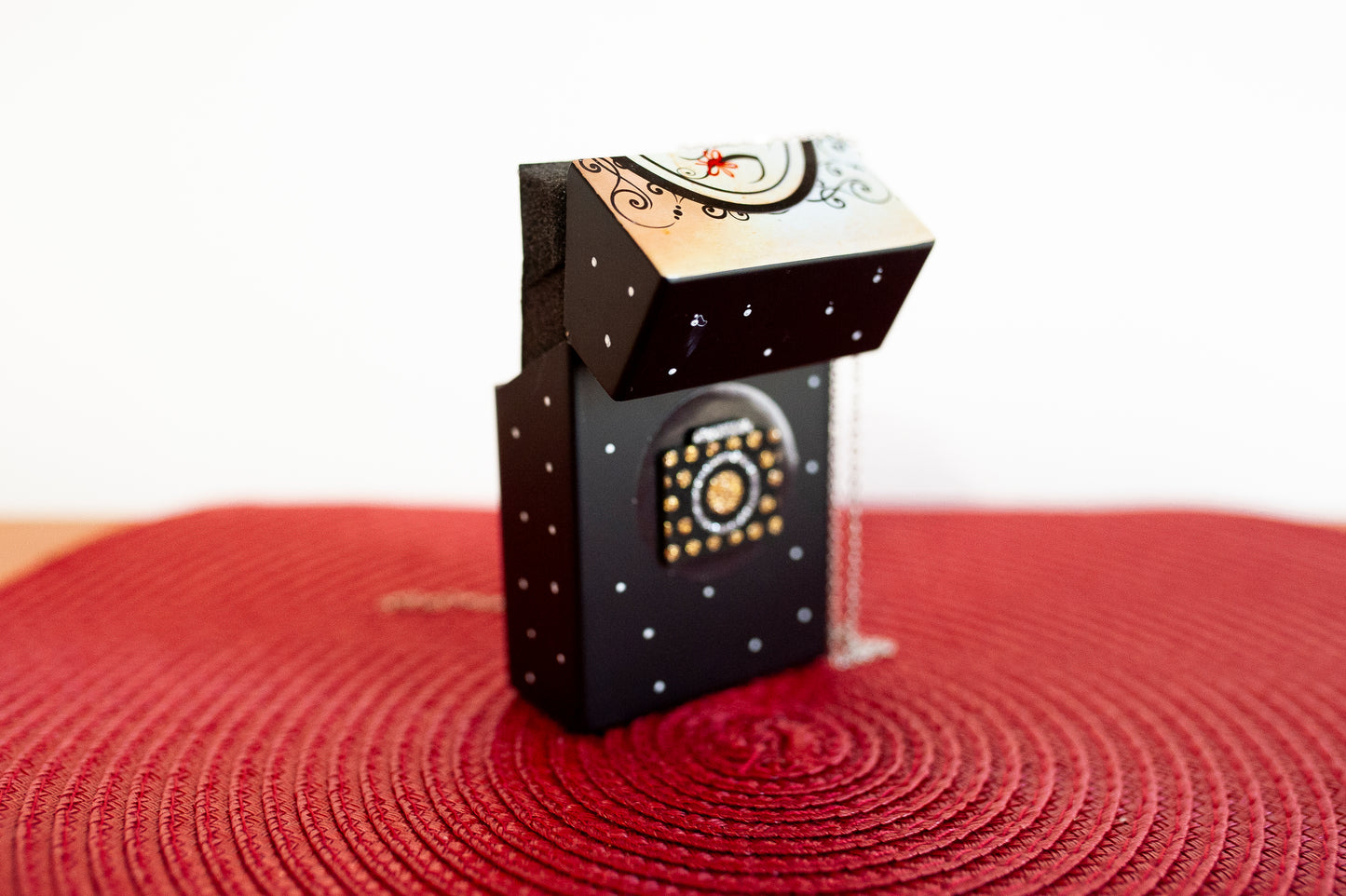 "STOP" Collage Pendant in Cigarette Case