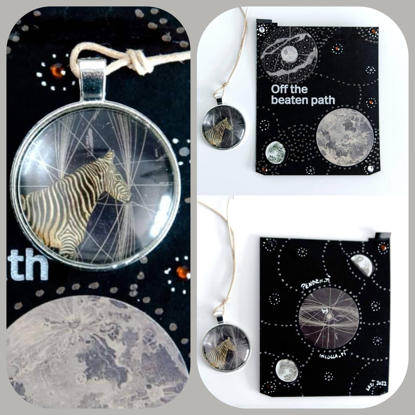 "Off The Beaten Path" - Collage Pendant